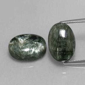 Achetez naturel 13,29ct vert séraphinite gems, coupe ovale, en provenance russie chez gemselect. en stock, livraison internationale!