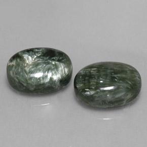 Achetez naturel 13,29ct vert séraphinite gems, coupe ovale, en provenance russie chez gemselect. en stock, livraison internationale!