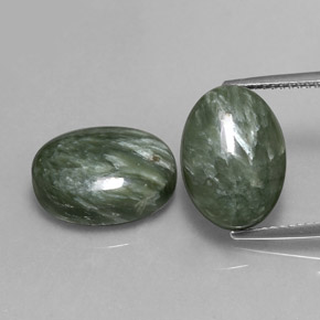 Achetez naturel ct vert séraphinite gems, coupe ovale, en provenance russie chez gemselect. en stock, livraison internationale!