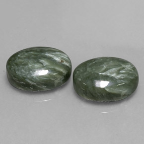 Achetez naturel ct vert séraphinite gems, coupe ovale, en provenance russie chez gemselect. en stock, livraison internationale!