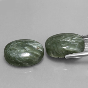 Achetez naturel ct vert séraphinite gems, coupe ovale, en provenance russie chez gemselect. en stock, livraison internationale!