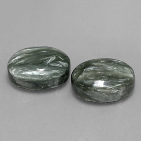 Achetez naturel 13.36ct Vert militaire Séraphinite gems, Coupe ovale, En provenance Russie chez GemSelect. En stock, livraison internationale!