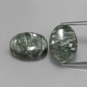 Achetez naturel ct vert séraphinite gems, coupe ovale, en provenance russie chez gemselect. en stock, livraison internationale!