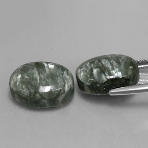 Achetez naturel ct vert séraphinite gems, coupe ovale, en provenance russie chez gemselect. en stock, livraison internationale!