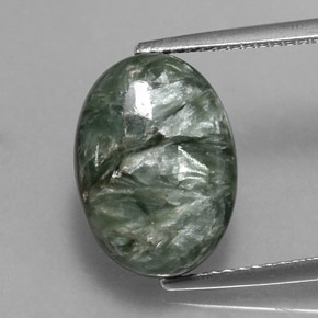 Séraphinite Vert naturelle Coupe ovale, 6.42 ct, Opaque