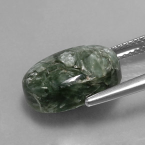 Séraphinite Vert naturelle Coupe ovale, 6.42 ct, Opaque
