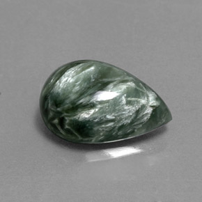 Séraphinite Vert naturelle En forme de poire, 4.54 ct, Opaque
