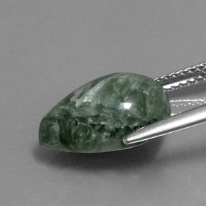 Séraphinite Vert naturelle En forme de poire, 4.54 ct, Opaque