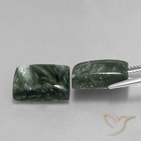 Shop natural 16.43ct Forêt verte Séraphinite gems, Baquette, from Russie at GemSelect. In stock, global shipping!