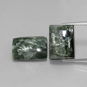 Achetez naturel 17,39ct vert séraphinite gems, baguette, en provenance russie chez gemselect. en stock, livraison internationale!