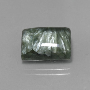 Séraphinite vert naturelle baguette, 8,45 ct, opaque