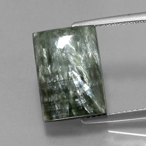 Séraphinite vert naturelle baguette, 9,33 ct, opaque