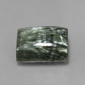 Séraphinite vert naturelle baguette, 9,33 ct, opaque