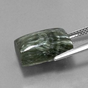 Séraphinite vert naturelle baguette, 9,33 ct, opaque