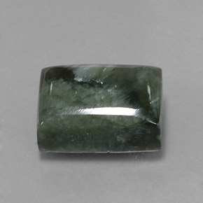 Séraphinite Vert foncé naturelle Baquette, 10.06 ct, Opaque