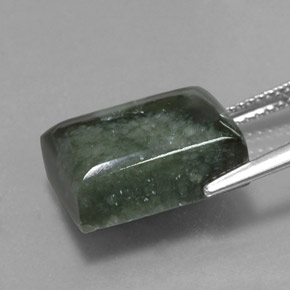 Séraphinite Vert foncé naturelle Baquette, 10.06 ct, Opaque