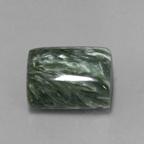 Séraphinite vert naturelle baguette, 8,60 ct, opaque