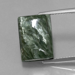 Séraphinite Vert naturelle Baquette, 6.90 ct, Opaque
