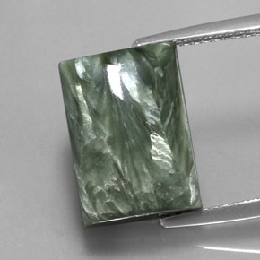 Séraphinite vert naturelle baguette, 9,28 ct, opaque