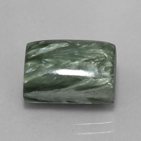 Séraphinite vert naturelle baguette, 9,28 ct, opaque