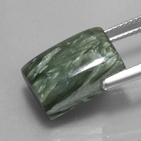 Séraphinite vert naturelle baguette, 9,28 ct, opaque