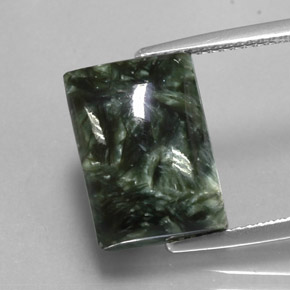 Séraphinite vert naturelle baguette, 9,10 ct, opaque
