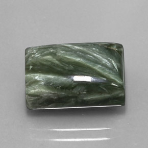 Séraphinite vert naturelle baguette, 8,45 ct, opaque