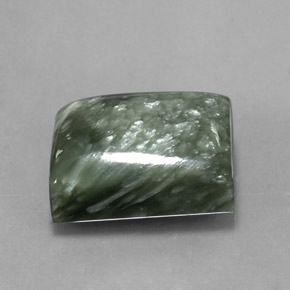 Séraphinite Vert naturelle Baquette, 9.43 ct, Opaque