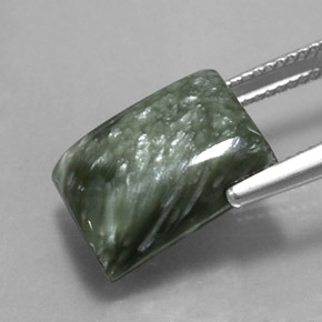 Séraphinite Vert naturelle Baquette, 9.43 ct, Opaque