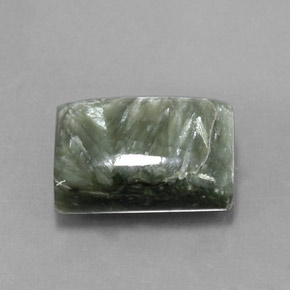 Séraphinite vert naturelle baguette, 7,63 ct, opaque