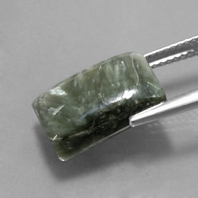 Séraphinite vert naturelle baguette, 7,63 ct, opaque