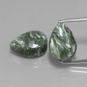 Achetez naturel 11,17ct vert séraphinite gems, en forme de poire, en provenance russie chez gemselect. en stock, livraison internationale!