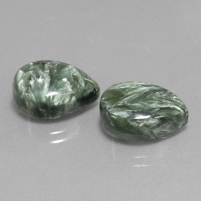 Achetez naturel 11,17ct vert séraphinite gems, en forme de poire, en provenance russie chez gemselect. en stock, livraison internationale!