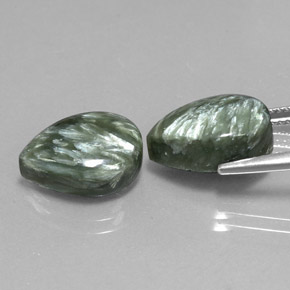 Achetez naturel ct vert séraphinite gems, en forme de poire, en provenance russie chez gemselect. en stock, livraison internationale!
