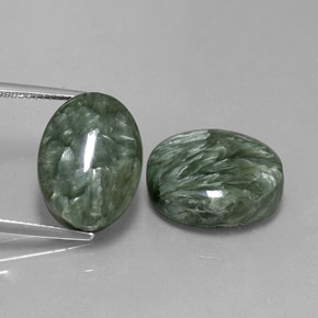 Achetez naturel ct vert séraphinite gems, coupe ovale, en provenance russie chez gemselect. en stock, livraison internationale!