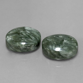 Achetez naturel ct vert séraphinite gems, coupe ovale, en provenance russie chez gemselect. en stock, livraison internationale!