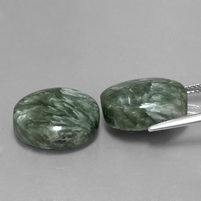 Achetez naturel ct vert séraphinite gems, coupe ovale, en provenance russie chez gemselect. en stock, livraison internationale!