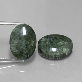 Achetez naturel ct Vert Séraphinite gems, Coupe ovale, En provenance Russie chez GemSelect. En stock, livraison internationale!