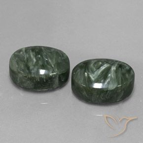 Achetez naturel 21,51ct vert séraphinite gems, coupe ovale, en provenance russie chez gemselect. en stock, livraison internationale!