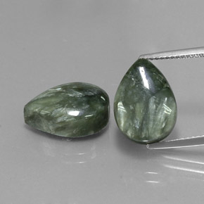Achetez naturel ct vert séraphinite gems, en forme de poire, en provenance russie chez gemselect. en stock, livraison internationale!