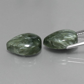 Achetez naturel ct vert séraphinite gems, en forme de poire, en provenance russie chez gemselect. en stock, livraison internationale!