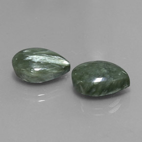 Achetez naturel 10,07ct vert séraphinite gems, en forme de poire, en provenance russie chez gemselect. en stock, livraison internationale!
