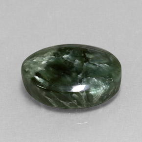 Séraphinite vert naturelle coupe ovale, 7,38 ct, opaque