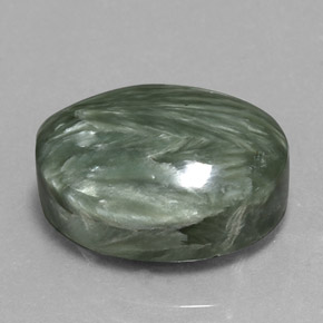 Séraphinite Vert naturelle Coupe ovale, 10.36 ct, Opaque