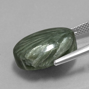 Séraphinite Vert naturelle Coupe ovale, 10.36 ct, Opaque