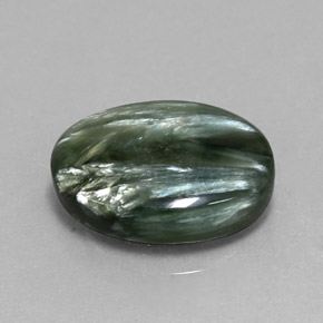 Séraphinite Vert naturelle Coupe ovale, 6.86 ct, Opaque