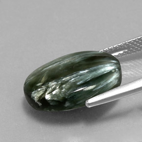 Séraphinite Vert naturelle Coupe ovale, 6.86 ct, Opaque