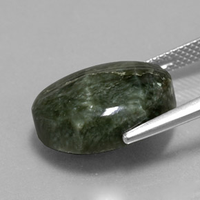 Séraphinite vert naturelle coupe ovale, 9,33 ct, opaque
