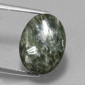Séraphinite Vert naturelle Coupe ovale, 8.44 ct, Opaque