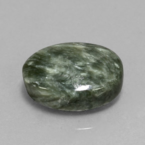 Séraphinite Vert naturelle Coupe ovale, 8.44 ct, Opaque